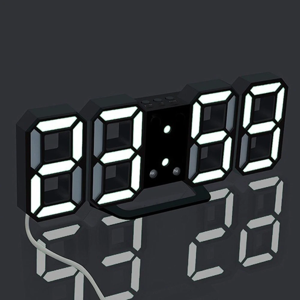 Multifunction Bluetooth Alarm Clock Speaker with Dual USB Interface Charging Audio LED Mirror Clock Music Display Desktop Clock
