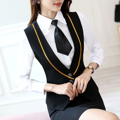 

2019 spring new vest vest professional suit suit vest hotel work clothes ladies dress attendant