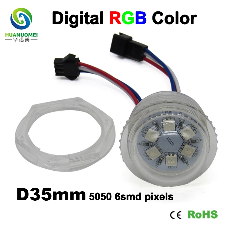 Светодиодный модуль dream color rgb digital smd 5050 pixel UCS1903 35 мм 6 светодиодов полноцветная