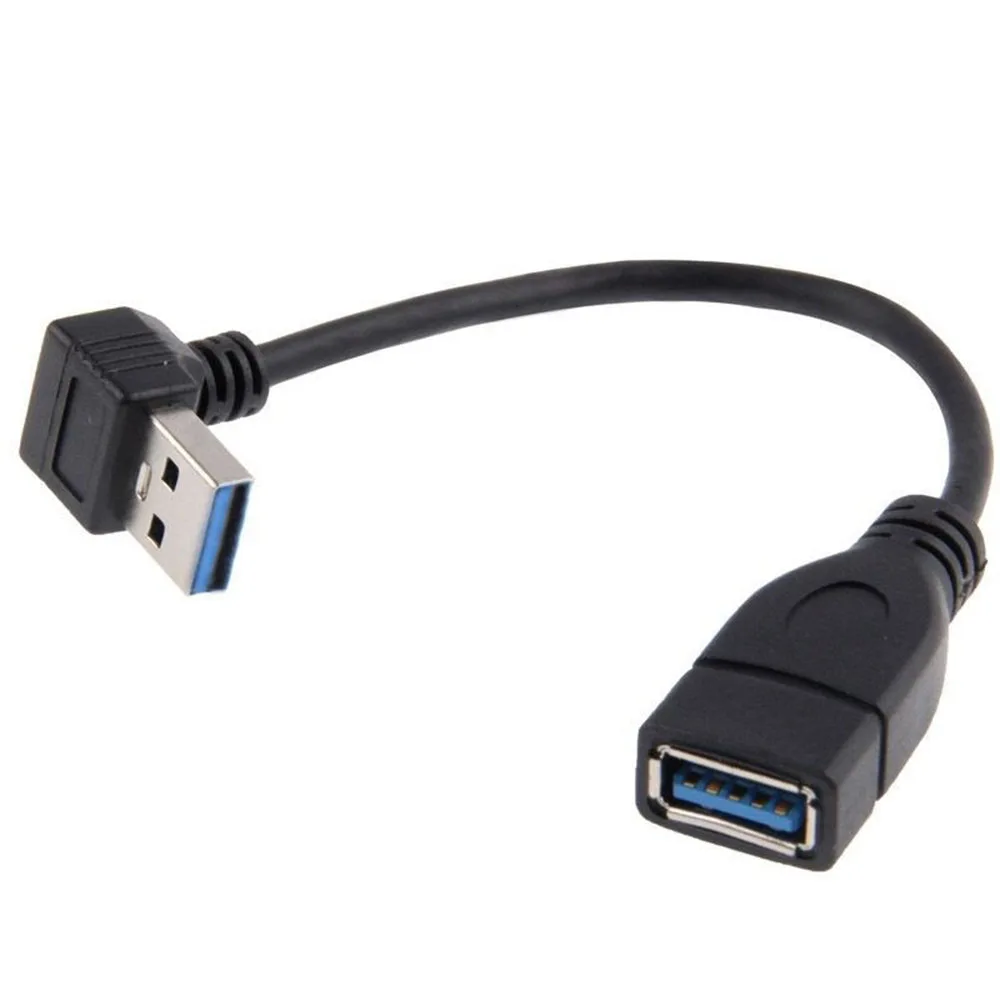 USB 3.0 90 Degree Extension Cable Male to Female Adapter Cord Data Sync Cable US