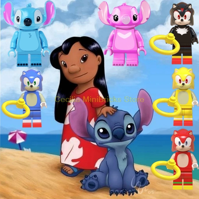 

Legoing Stitch Angie Rick Morty Minne Mouse Mickey Mouse Doraemon Building Blocks Toys for Children Compatible With Legoings