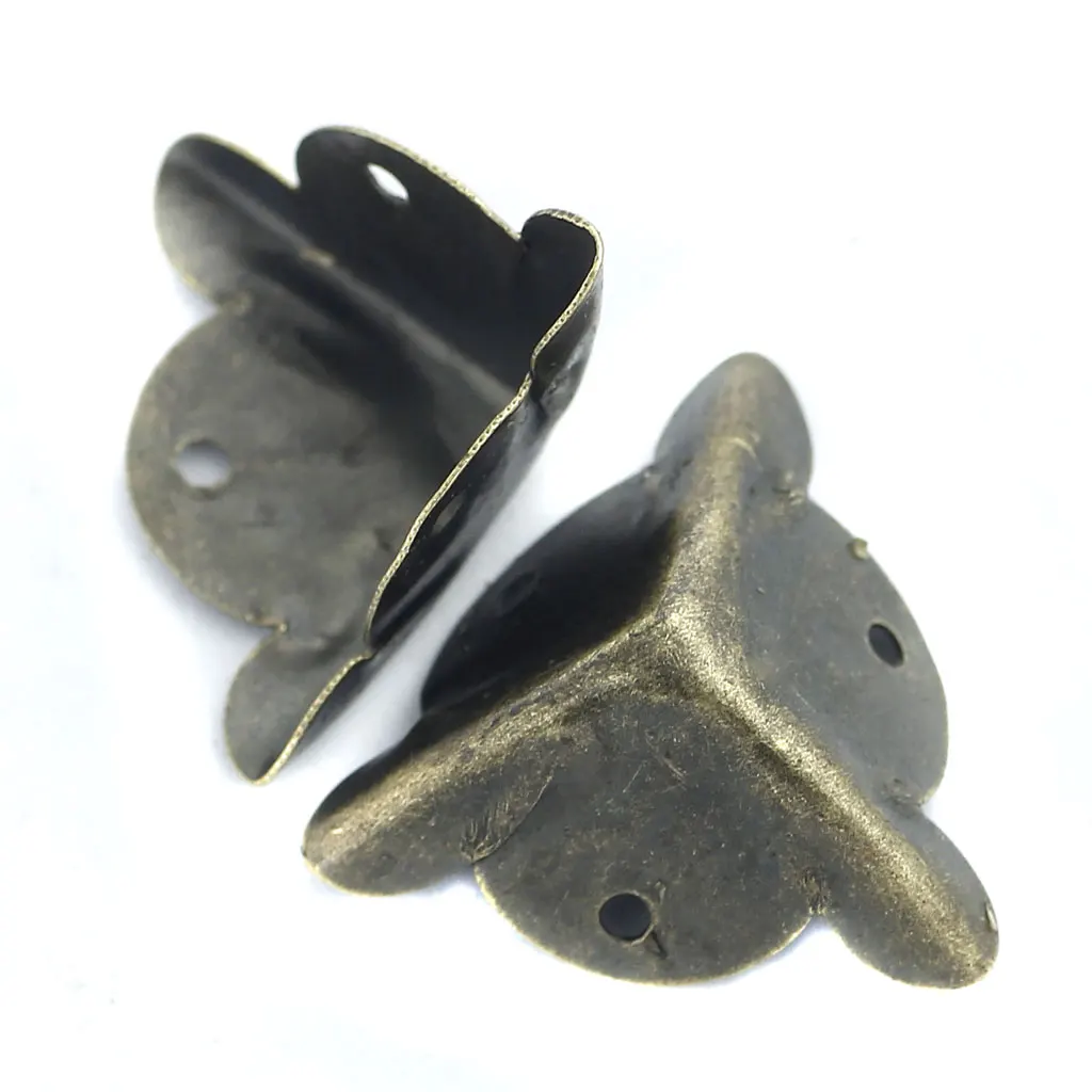 4 Pack 20mm Vintage Alloy Corner Protector Decorative Table Desk Edge Covers for Wooden Box Case Furniture