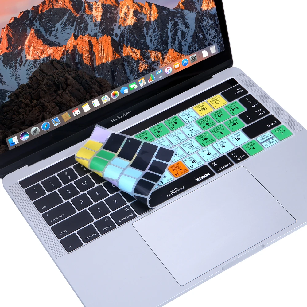 XSKN Avid Pro Tools Keyboard Skin for Touch Bar Macbook 13 15 A1706 A1707 (2016 Release) Music Software Shortcut Hot Keys Cover