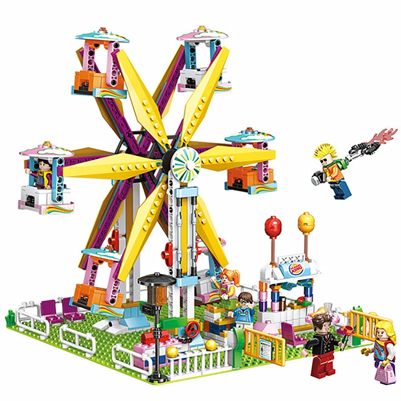 

PANLOS Girls City Friends Clown Park Paradise Ferris wheel Game Building Blocks Sets Kids Toys Compatible Legoings