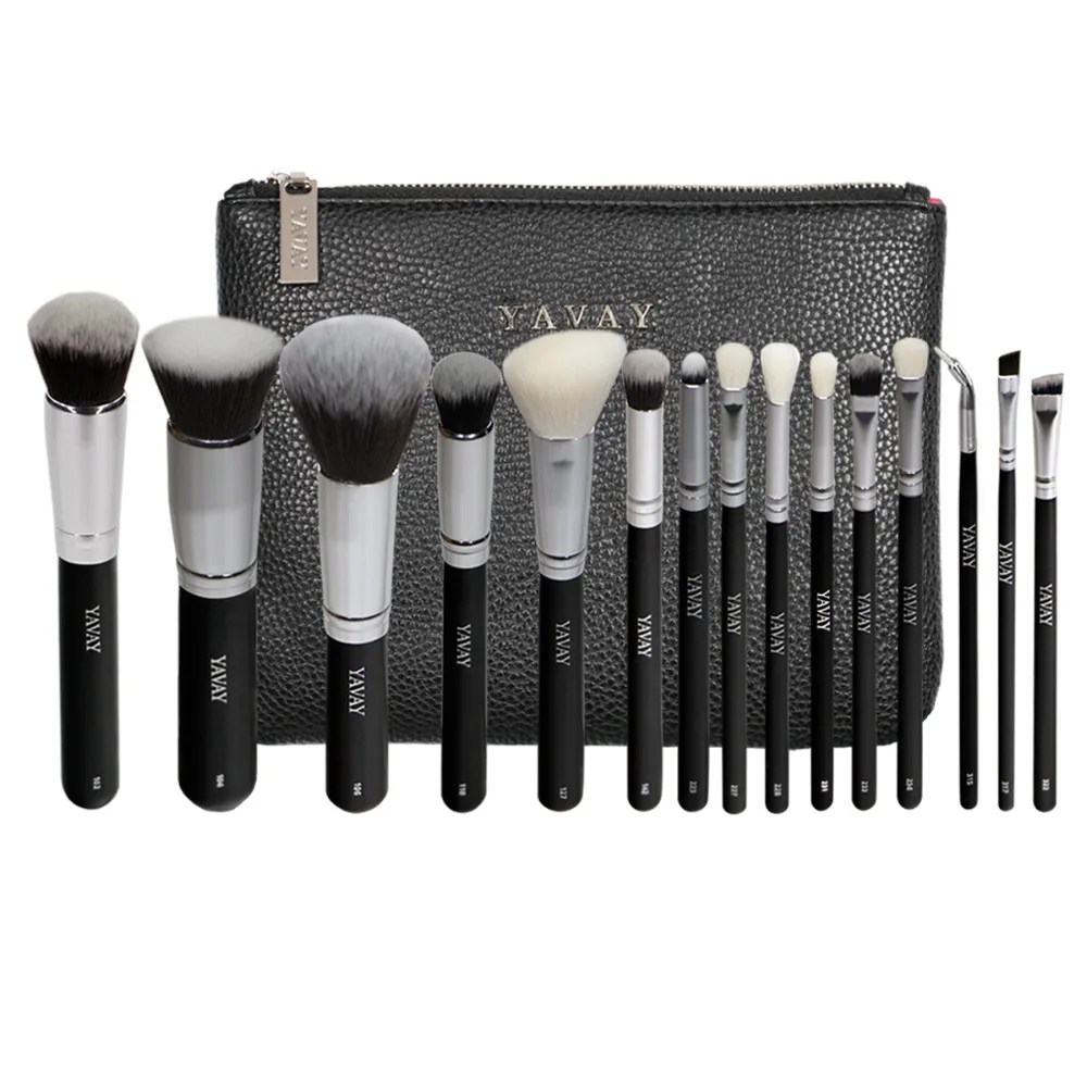 YAVAY Brand 15 PCS Makeup Brush Set Professional Make Up Beauty Blush Foundation Contour Powder Cosmetics