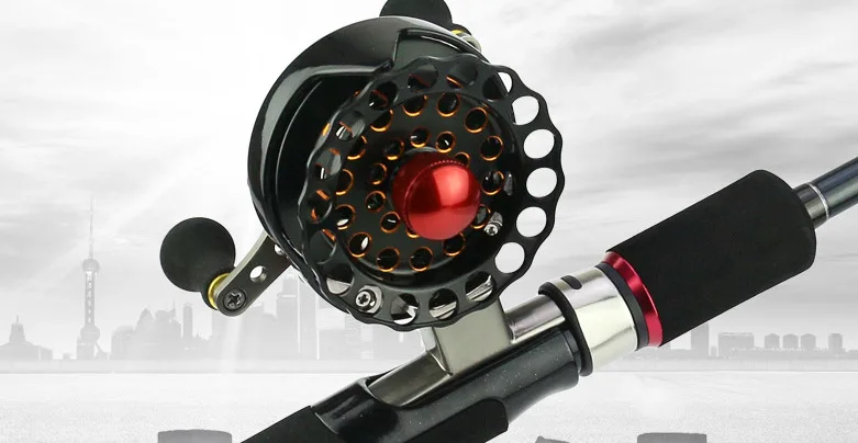 Carretel de Pesca de Gelo Carretel de Arremesso Direita para a Esquerda com Alarme 6 + 1bb Yuyu Full Metal Mosca Proporção 3.5: 1 Trolling Reel Roda Jangada Mão 2 YUYU Full Metal Mosca Carretel De Pesca