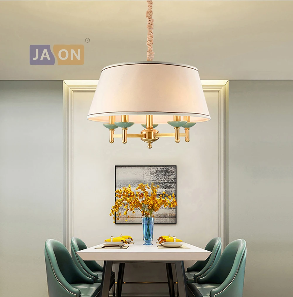 

led e14 Postmodern Copper Ceramic Fabric White LED Lamp LED Light.Pendant Lights.Pendant Lamp.Pendant light For Dinning Room