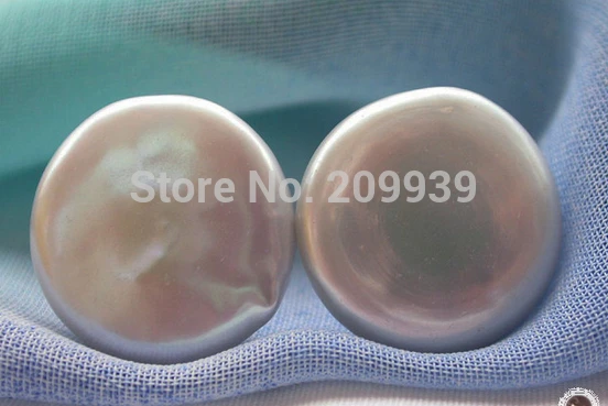 

FREE SHIPPING>>> hj 00256 AAA++ Huge 15mm gray coin freshwater PEARL stud earring 14KT
