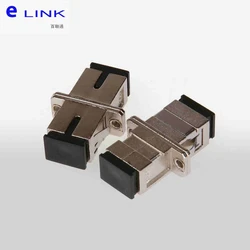 SC adaptador de fibra de Metal, Conector de fibra óptica simple, acoplador ftth, carcasa de metal SM MM, suministro de fábrica, SC-SC ELINK