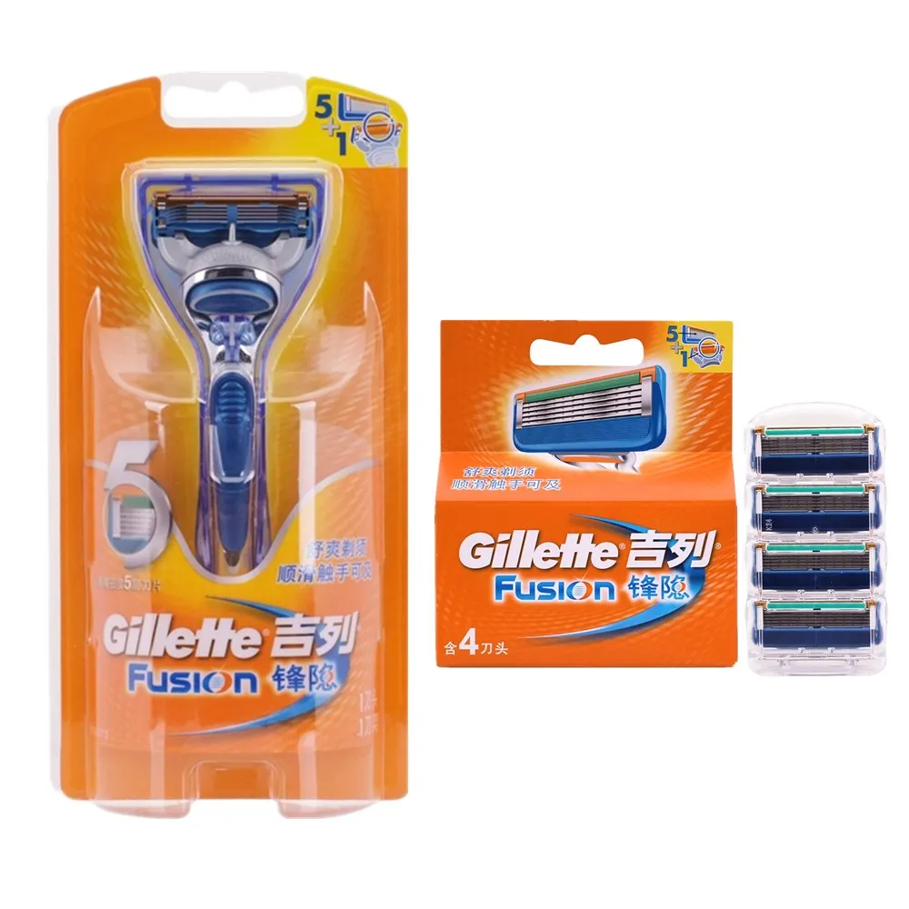 

Genuine Original Gillette Fusion 5 Layer Razor Blades for Men Brand Razor for Face Care (1pcs Holder + 5pcs Razor Blades)