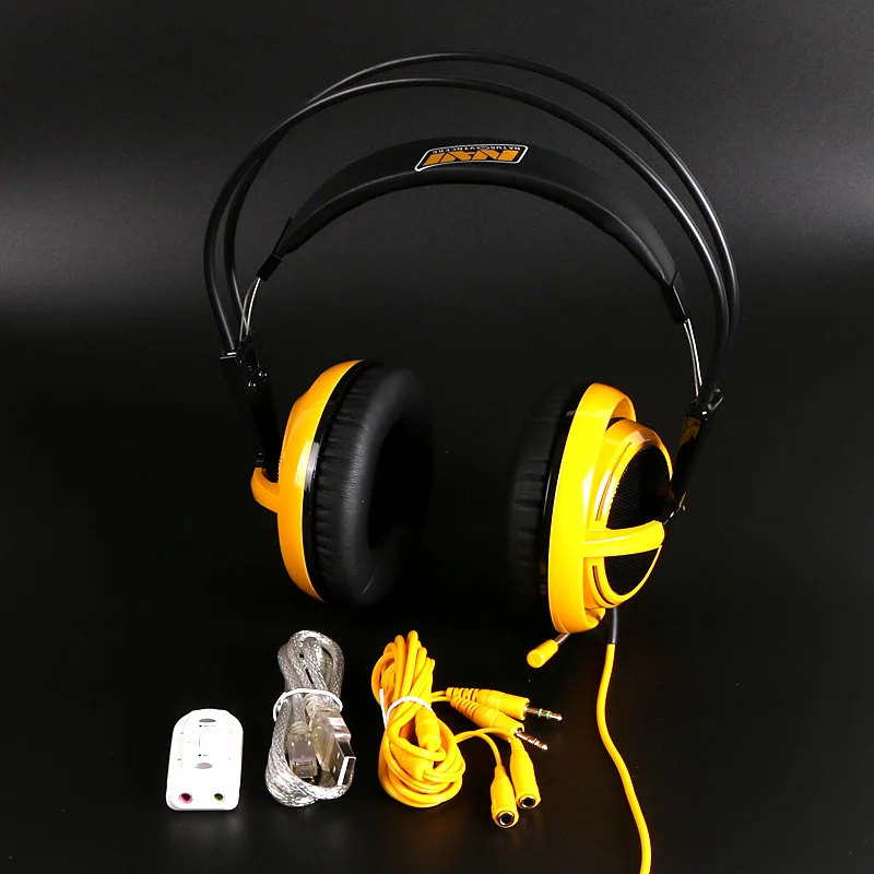 Brand Steelseries Siberia V2 Natus Vincere Gaming Headphones Noise Isolating Headphone Headset +Extension cord+sound card