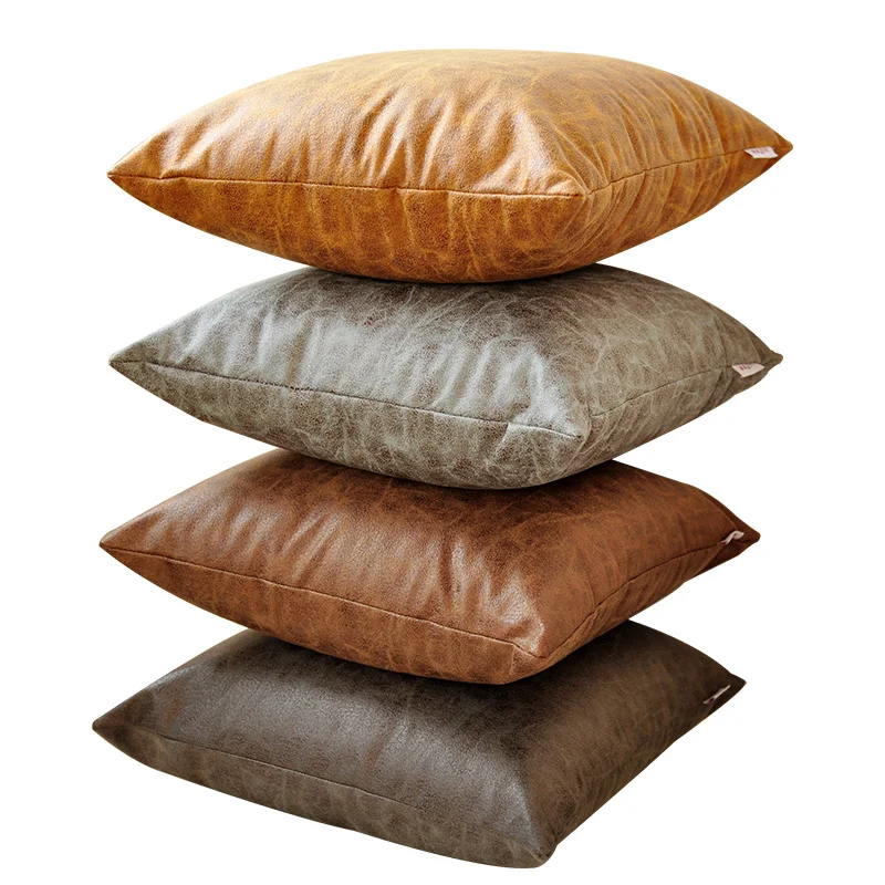 

30x50/45x45cm/55x55/60x60cm imitation leather cushion cover sofa pillowcase decorative thicken pu throw pillow case pillow cover