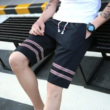 Летние мужские черные повседневные шорты большого размера, высококачественные дышащие хлопковые шорты. Модные брендовые мужские шорты, XS-4XL