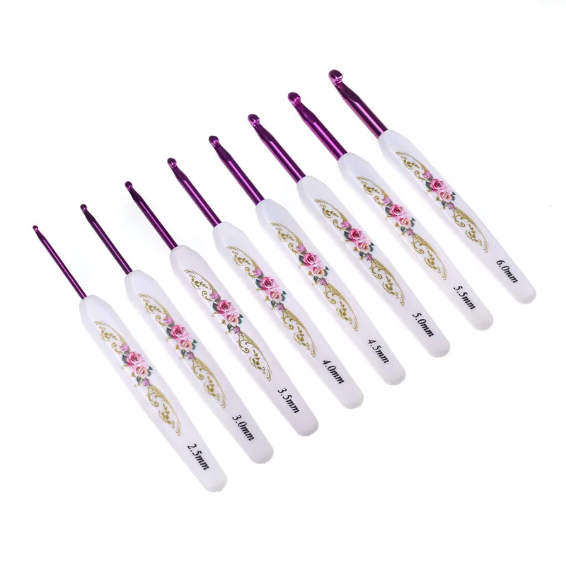

New 8pcs/set Crochet Hooks Mix 2.5mm-6.0mm Hand Sewing Needles Yarn Weave Knitting Needles Crochet Needle Set For Women Mom Gift