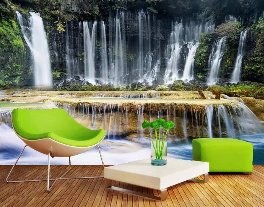 

custom 3d stereoscopic wallpaper waterfall 3 d wallpaper for walls living room Background wallpapers 3d wall