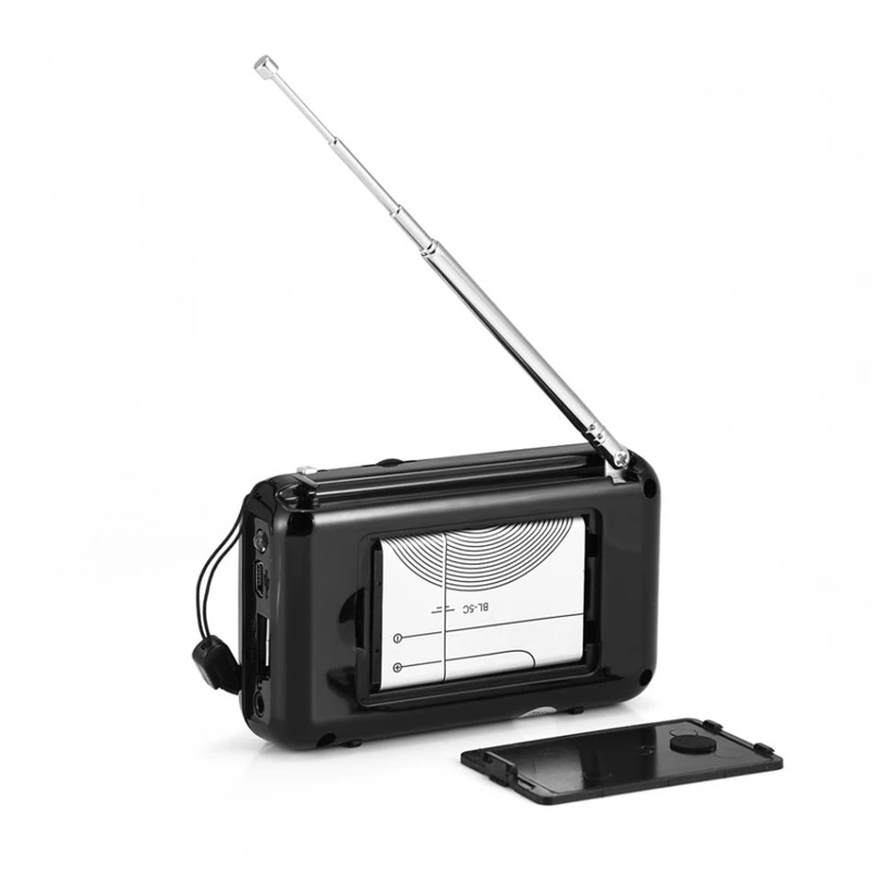Горячая TTKK портативный мини стерео ЖК-дисплей Fm/Am радио Usb Tf карта музыкальный плеер аккумуляторная батарея со светодиодным светильник