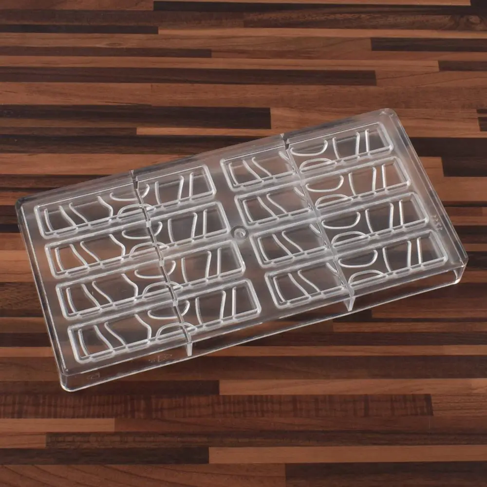 SHENHONG 8 Cavity Chocolate Blocks Polycarbonate Mold Poly-carbonate Candy Mould for Professional Chocolates