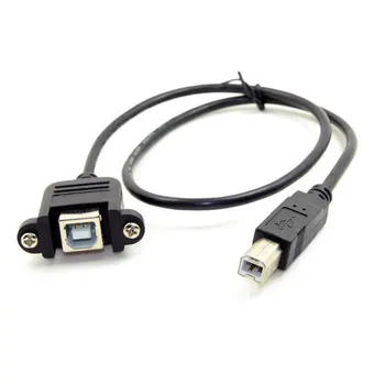 

CY 50cm USB 2.0 B Type Male to Female Printer Scanner Hard Disk Extension Cable with Screws for Panel Mount