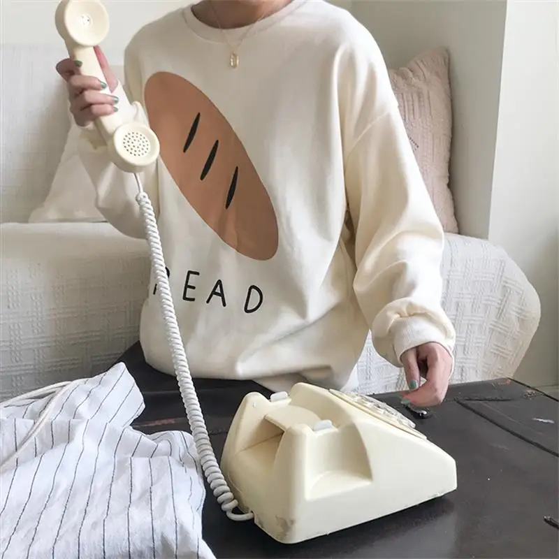 

2019 Women's Sweatshirts Japanese Harajuku Ulzzang College Loose Bread Letter Sweatshirt Female Korean Kawaii Clothing For Women