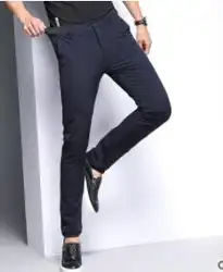 Мужские брюки деловые брюки тренд 2018 новые весенние Молодежные Брюки для похудения Прямые стрейч-Брюки-ghb-DD136