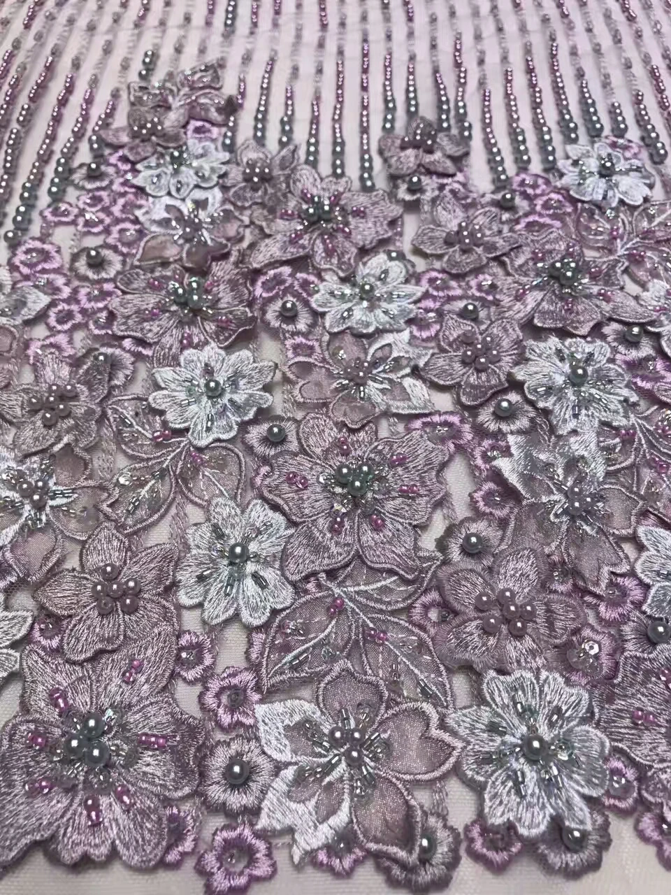 2018 Высокое качество Африканский кружевной ткани, объемный цветок ткань для свадьбы вышивка африканские бусы кружевной ткани 5y