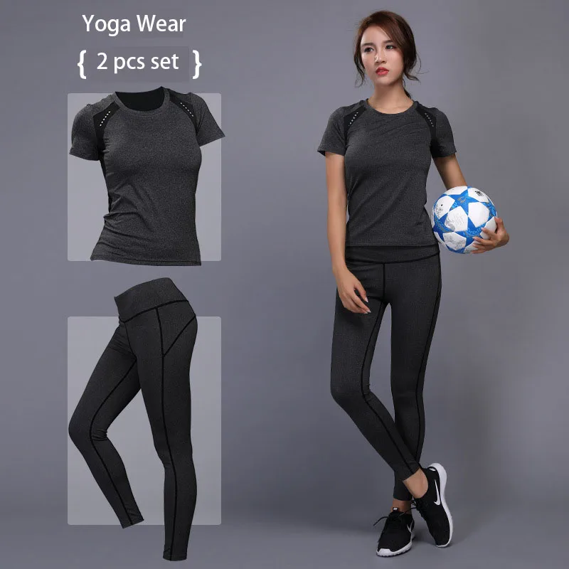 

Blouses Woman 2019 Fitness Set GYM Wear Ensemble Femme 2 Pieces Pantalon GYM Leggings Set Yoga Running Sport Shorts/ Pants