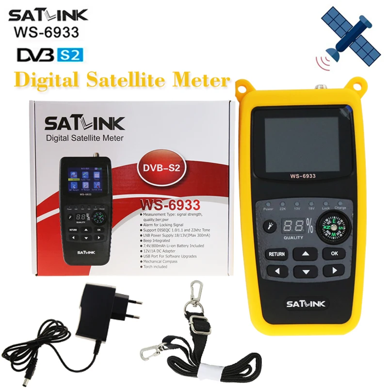 

Portugal spain dvb t2 dvb s2 sat finder WS6933 Digital Satellite Finder Meter 2.1 inch LCD Display FTA CKU Band Satellite Finder