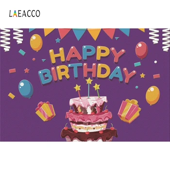 

Laeacco Cartoon Bollons Cake Baby Birhtday Party Fold Photography Backgrounds Photocall Photographic Backdrops For Photo Studio