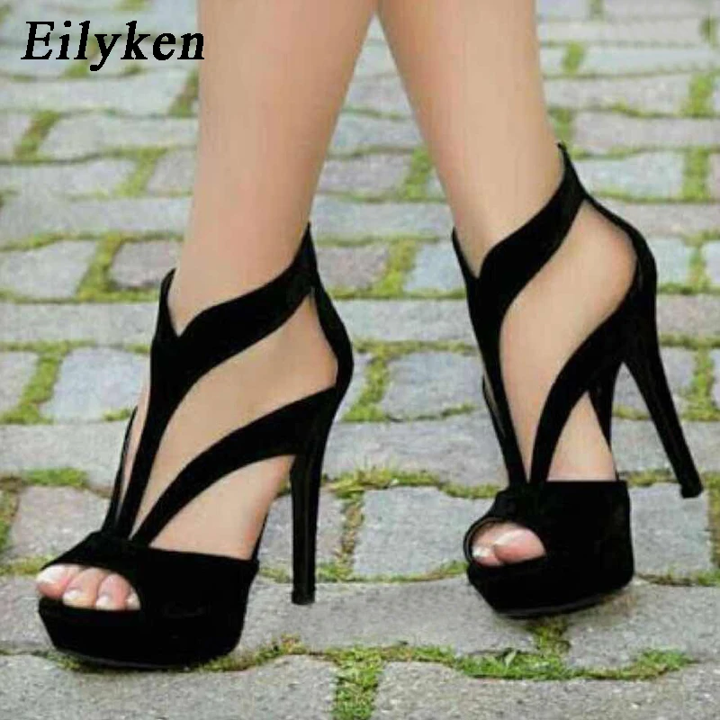 

Eilyken Women Boots Sandals 2018 Spring/Autumn Lace Transparent Platform Sandals Peep Toe Ankle Boots Woman Shoes size 35-40