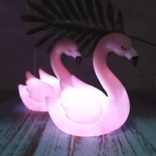 Светодиодный ночник Розовый фламинго Новинка 3D настольная лампа креативная детская спальня лампа для десерта выпечка торта ко дню рождения Единорог Вечерние