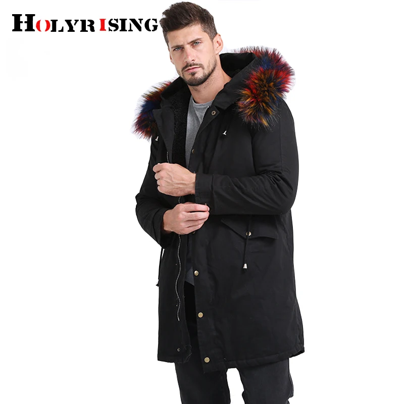 Best Price Holyrising 2019 Новая мужская длинная парка с искусственным мехом, зимняя куртка, пальто, меховое хлопковое пальто, зимняя куртка 18934-5 Best Price Holyrising 2019 Новая мужская длинная парка с искусственным мехом, зимняя куртка, пальто, меховое хлопковое пальто, зимняя куртка 18934-5