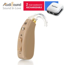 

Audisound Rechargeable Hearing Aid Amplifier Earphone Left Right Both Ear Use Best Sound Voice Behind Ear Hearing Aid BTE