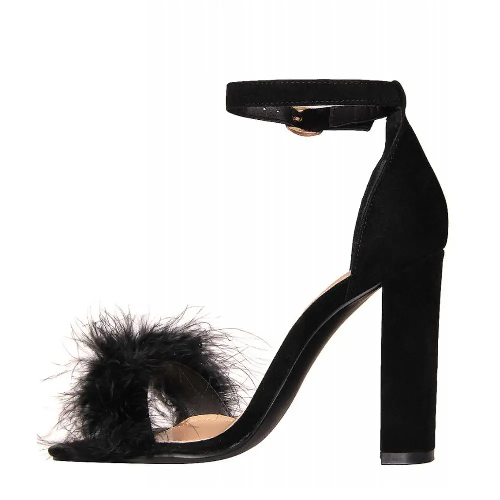 Perixir; Летние пикантные женские босоножки на высоком каблуке с мехом; обувь для вечеринок; женские босоножки; цвет красный, черный; sandalia feminina chaussures femme