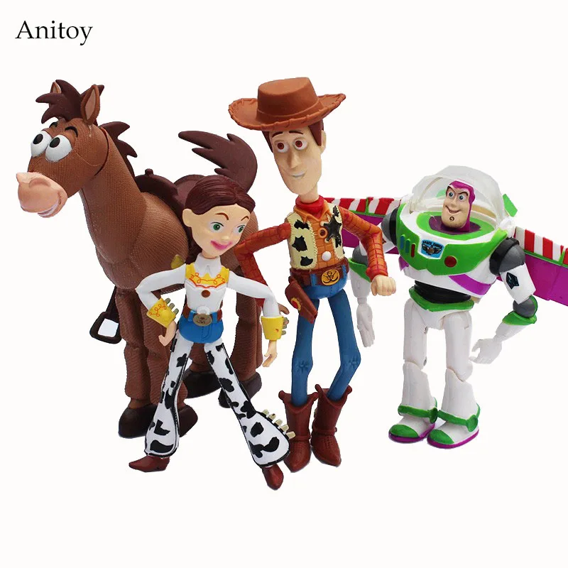4pcs/set Anime Toy Story 3 Buzz Lightyear Woody Jessie PVC