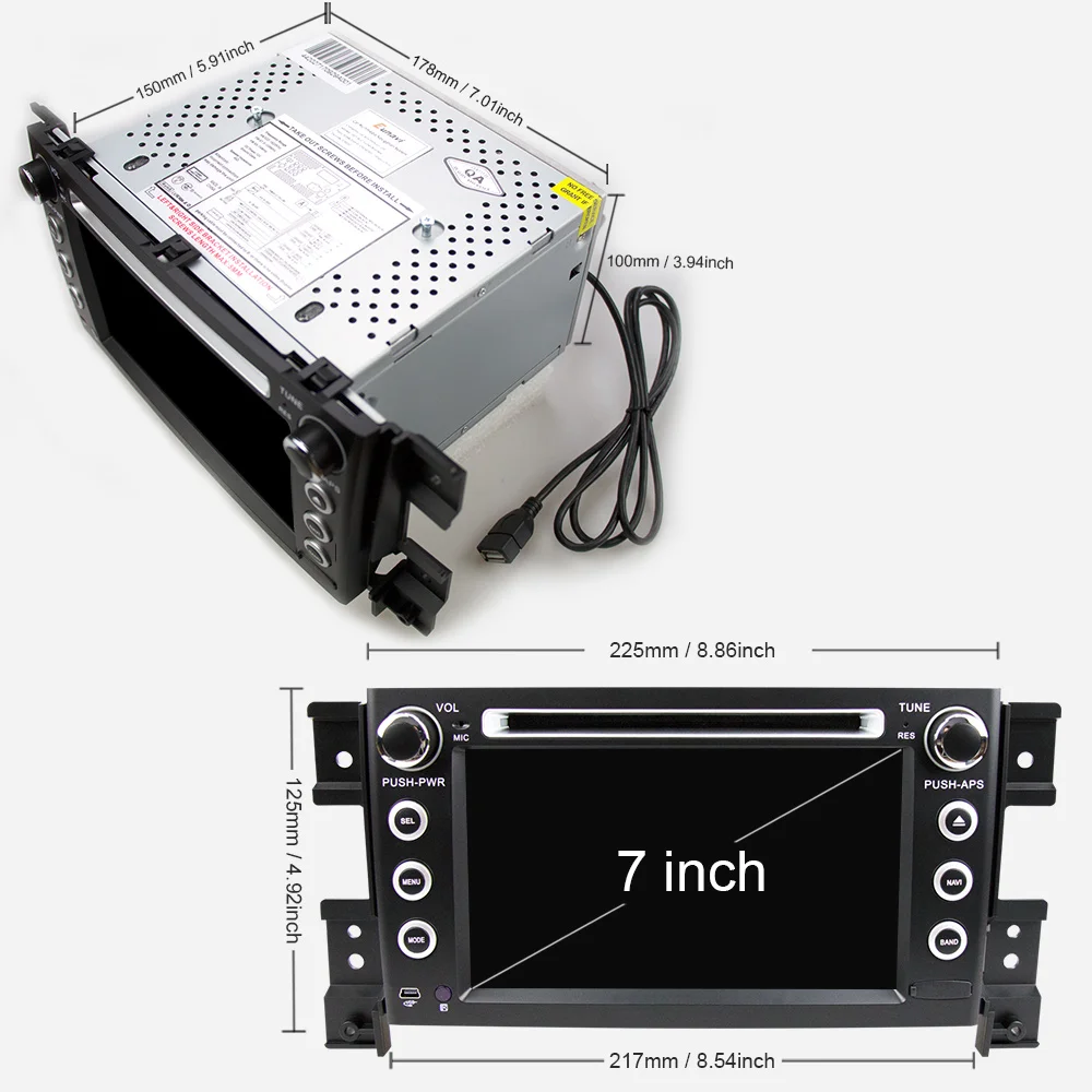 Clearance Eunavi 2 Din 7 inch tda7851 Android 8.1 Car Dvd Player For Suzuki Grand Vitara Radio Stereo GPS in dash car pc 1024*600 HD wifi 4