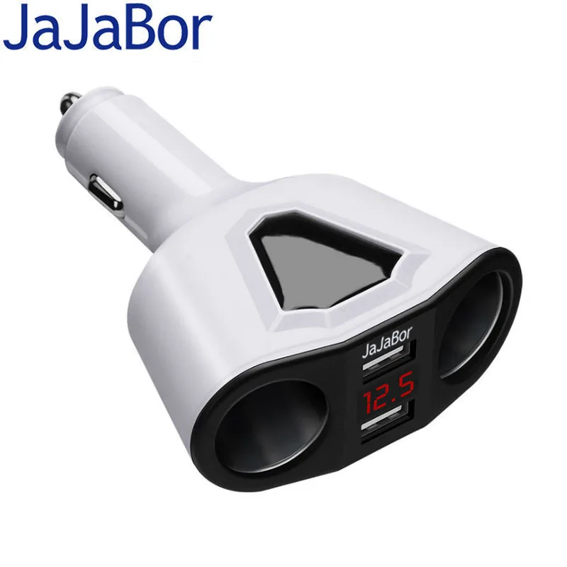 

JaJaBor Car Charger Cigarette Lighter Socket Dual USB 5V 3.1A Digital Display Battery Voltage DC12~24V for Car Truck, SUV