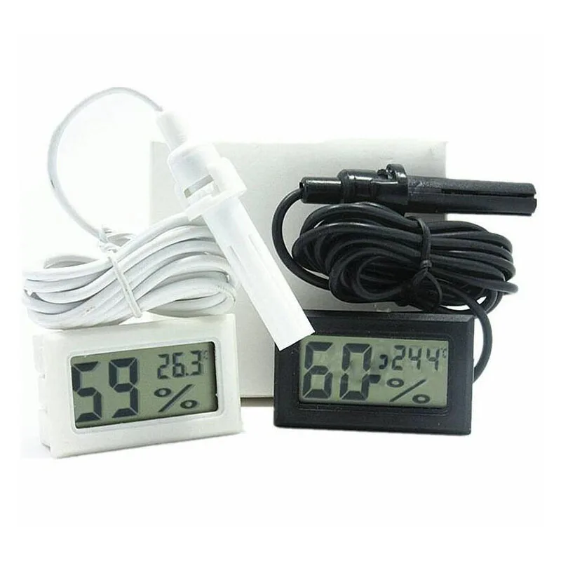 

Embedded LCD Digital Thermometer Hygrometer Temperature Indoor Convenient Temperature Sensor Hygrometer Instrumentation Cable