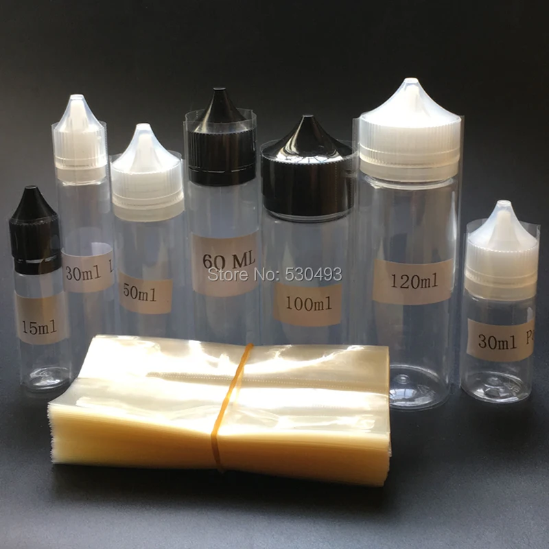 

2000pcs Clear Heat Shrink Tube PVC Wrap Film for 15ml 30ml 50ml 60ml 100ml 120ml Plastic pen Bottle Fast Shpping