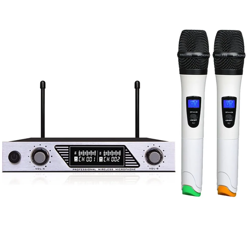 

Professional Dual Wireless Microphone System Stage Performances Wireless Microphone Handheld Wireless Dynamic Microphone
