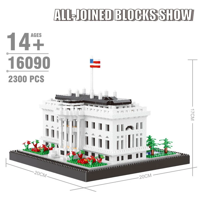 

2300pcs World Famous Architecture Series USA The White House Model Building Blocks Bricks Collection Toy Compatible City