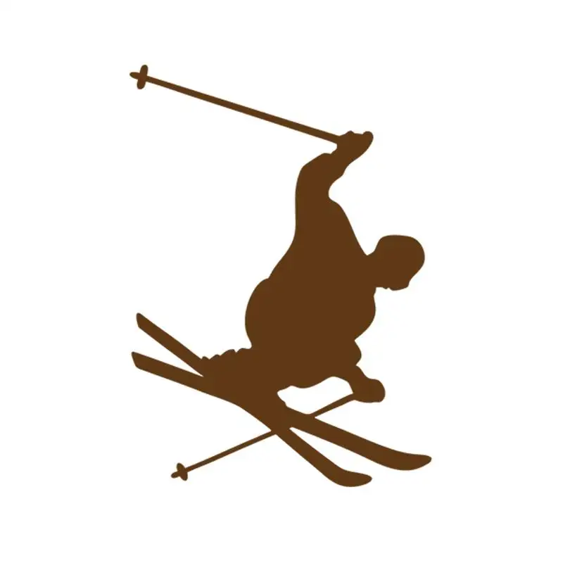 

HotMeiNi Car Sticker Jdm Decoration Skier Skiing Jump Turn Skis Pole Male Window Bumper Vinyl Decal Tailgate 10*14cm