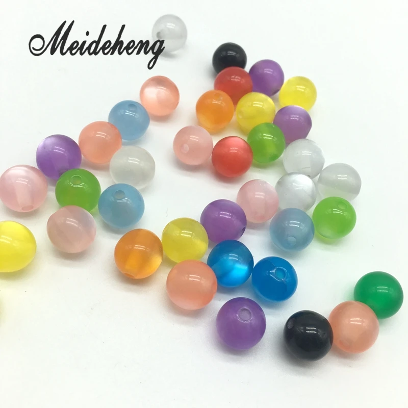 

50pc/bag Resin Cat Eyeball Simulation Gem DIY Beads For High-end Jewelry Design Collocation Material Special gloss 10mm Round