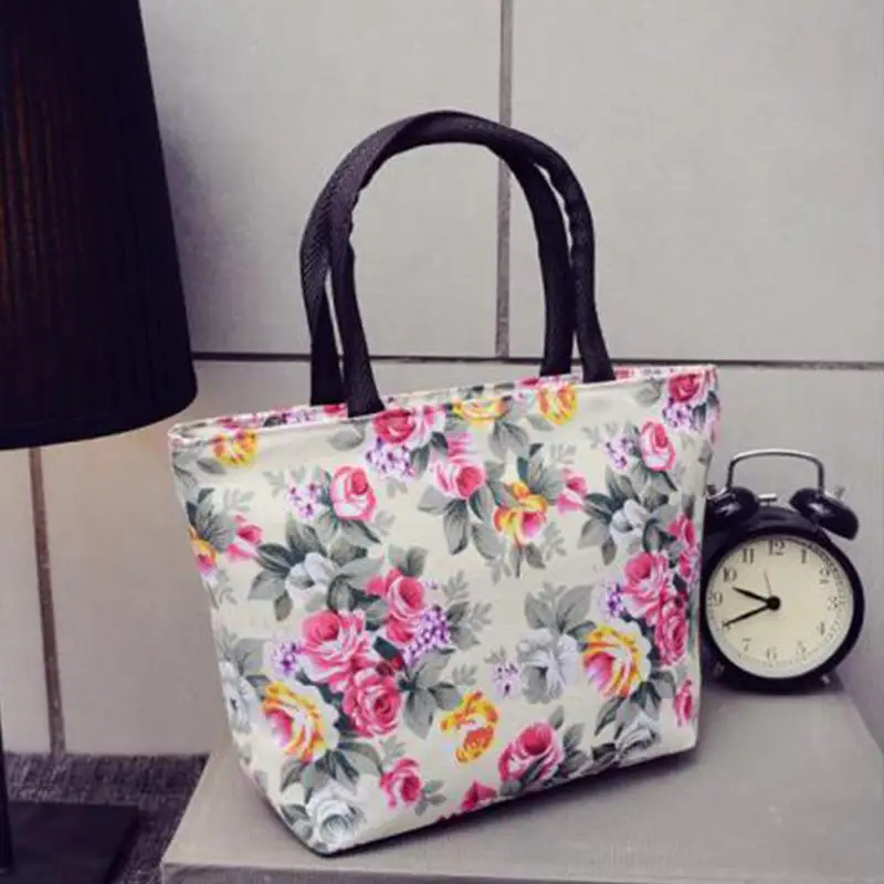 

Flower print women small storage bags for key card phone coin purse practical canvas daily little bags travel accessories Beach