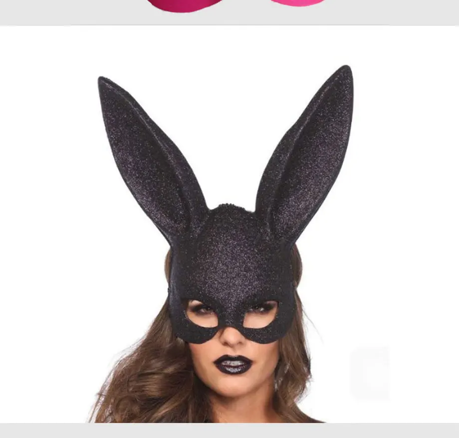 GQIYIBBEI Cool PVC Women Girl Party Christmas Mask Bar KTV Club Halloween Masquerade Bunny Ear Mask Rabbit Girl