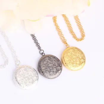 

Openable Locket Necklace Flower Dignity Engraved Private Floating Plate For Girls Fashion Gift Birthday Daughter Jewelry 1 pcs