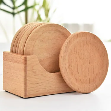 Подгонянный бамбуковый деревянный коврик круглая тарелка поднос бук поднос для хранения поддонов чайная чашка инструменты ZSN-Coaster - Цвет: a whole set