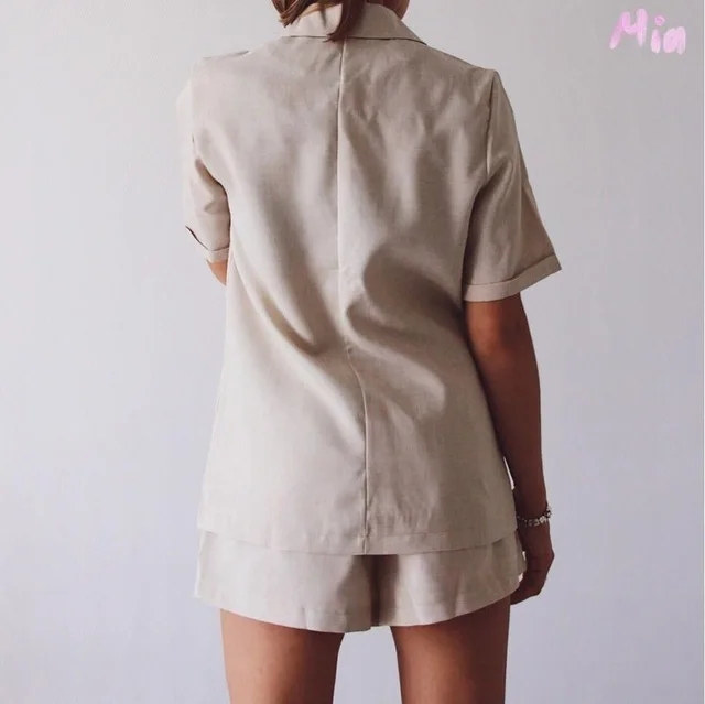 Summer Korean Version Women Wear With Two Sets Smart Short Apricot Female Office Lady Suit Summer Korean Version Women Wear With Two Sets Smart Short Apricot Female Office Lady Suit