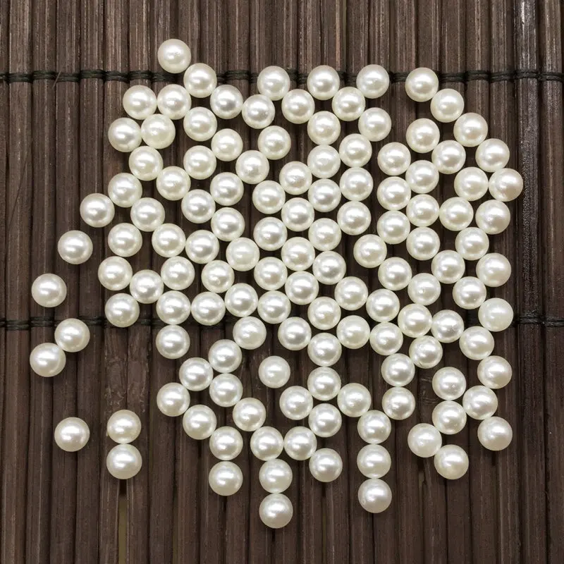 

4 mm 1700 PC/ABS imitation ivory no hole beads beads many European DIY accessories wholesale plastic beads