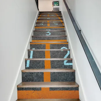 

Free shipping 3D Jump House Game Pattern Mural Vinyl Decal Poster Waterproof for Living Room Home Decor 13Pcs/set