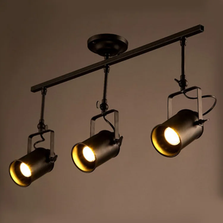 

Loft LED Track Lamp Nordic Retro RH American Industrial LED Spot Lamp Black Ceiling Light Vintage Spot Light Wall Sconce
